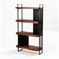 Scaffale in legno di acacia con struttura in metallo nero 80 x 30 x 150cm
