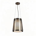Lampadario in metallo nero con paralume a strisce per interni 30 x 30 x 50cm