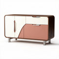 Mobiletto in legno con ante bianche e colore rosa dimensioni 80 x 40 x 50cm