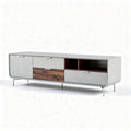 Mobile porta TV moderno in legno e metallo 150 x 40 x 45cm grigio e marrone