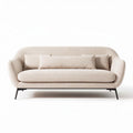 Divano in tessuto beige con cuscini e struttura in metallo 220 x 90 x 80cm