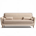 Divano in tessuto beige con cuscini cilindrici dimensioni 200 x 85 x 90cm