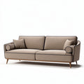 Divano in tessuto grigio con cuscini in stile moderno 200 x 90 x 85cm